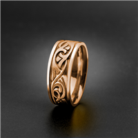 Wide Papyrus Wedding Ring in 18K Rose Gold